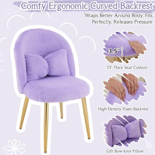 VINGLI Fluffy Girls Vanity Chair - Image 4