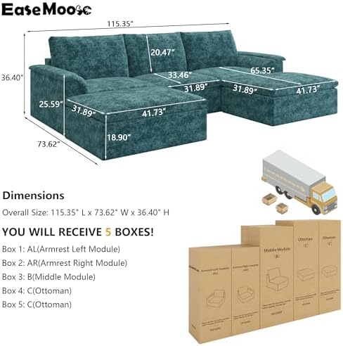 EASE MOOSE Boneless Couches for Living Room - Image 2