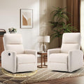 HAOMARKETS Swivel Rocker Recliner Chair Set of 2, Manual Fabric Glider Rocking by HAOMARKETS