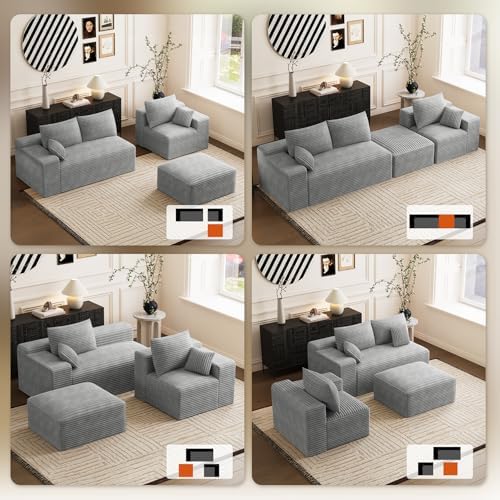 ONEMMLION 106" L-Shaped Cloud Boneless Couch - Image 6