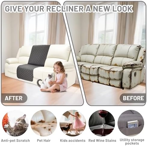 Waterproof Sectional Reclining Couch Covers L Shaped Recliner Sectional Sofa - Image 6