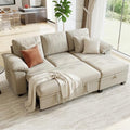 86" Modular Sectional Sleeper Sofa Bed, L Shaped 4 Seat Pull Out Couch by WorthFurni