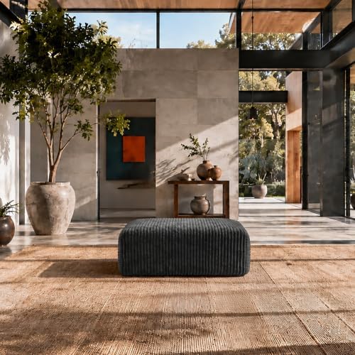 Maywish Single Modular Sofa Ottoman, Corduroy Boneless Couch by Maywish