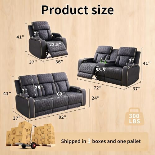 Leather Power Recliner Sofa Set - Image 2
