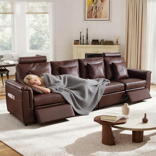 ORRD Power Reclining Sectional Sofa, Electric 4 Seat Recliner - Image 3