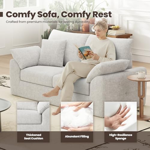 75.6" Cloud Boneless Sofa, Loveseat Couches - Image 4