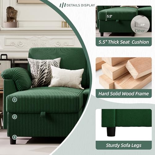 Vongrasig Convertible Sectional Couch, 3 Seat L Shaped Sofa - Image 3