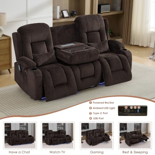 TUNYI Wall Hugger Loveseat Recliner Sofa - Image 3