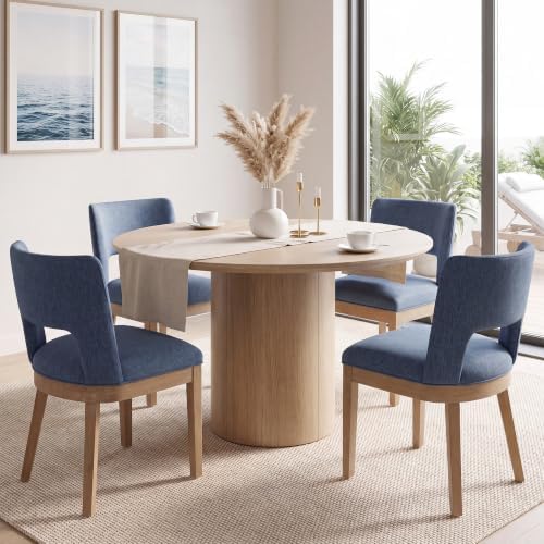 Hollow Cut‑Out Upholstered Side Chairs Set of 6 - Image 3