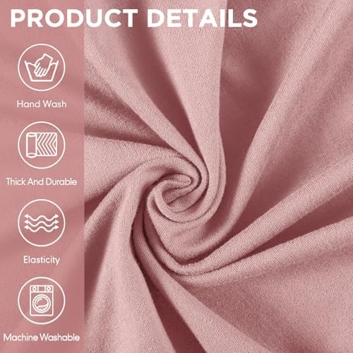 Peryiter 3 Pcs Couch and Loveseat Sofa Covers, Light Pink, Milk Silk - Image 5