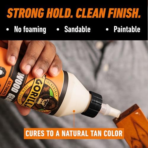 Gorilla Ultimate Waterproof Wood Glue, Natural Color, 18 oz - Image 4