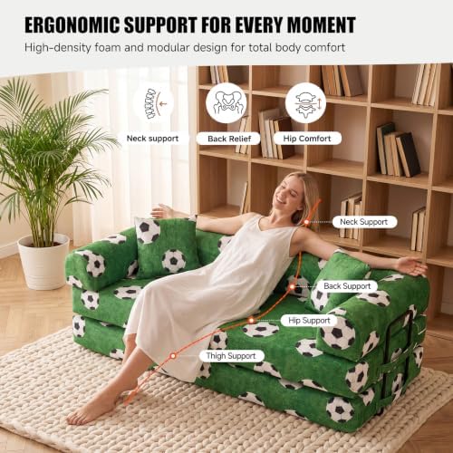 79" World Cup Soccer Sofa Bed, Foldable Sleeper Futon Floor Sofa - Image 5