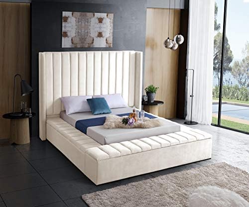 Meridian Furniture Kiki Collection Modern | Contemporary Velvet Upholsterd Bed - Image 2