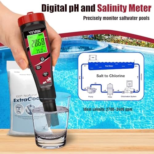 YINMIK Pool Chlorine pH Meter Digital Salt pH Tester - Image 3