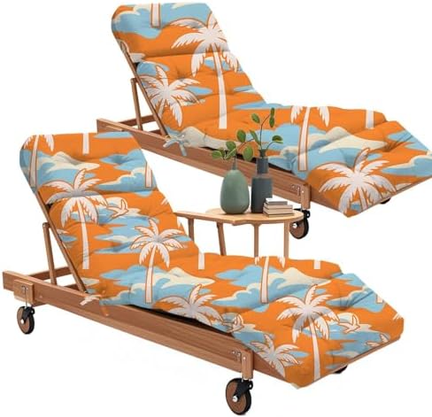 Outdoor Chaise Lounge Chair Cushions Set of 2 Waterproof 75.1x22.8x4.7" 3# by Uthem