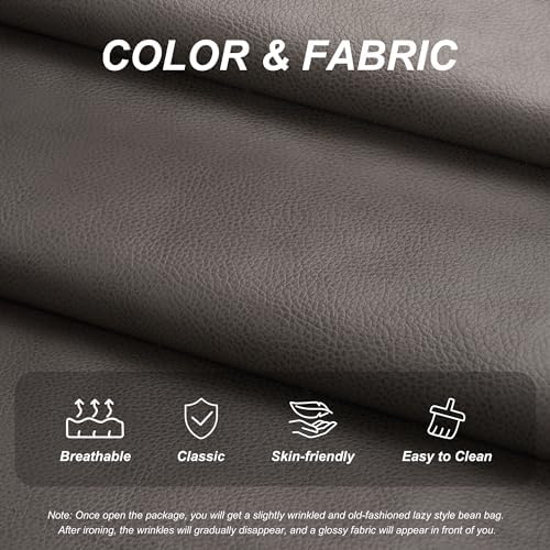 Hobestluk Bean Bag Chair Adult Leather Togo Chair Memory Foam Living Room - Image 5