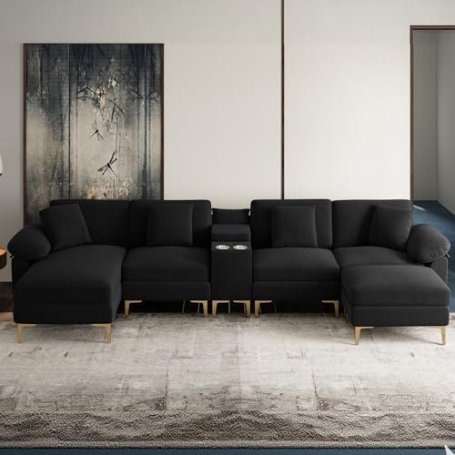 OUYESSIR 128" U-Shaped Sectional Couch by OUYESSIR