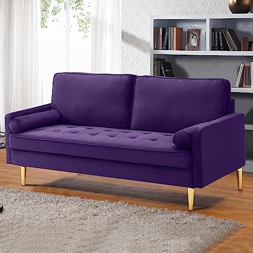 67" Velvet Loveseat Sofa Couch, Tufted Upholstered 2-Seater Couch - Image 3