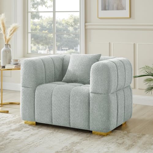 VANOMi 44.09" Oversized Accent Chair, Boucle Armchair by VANOMi