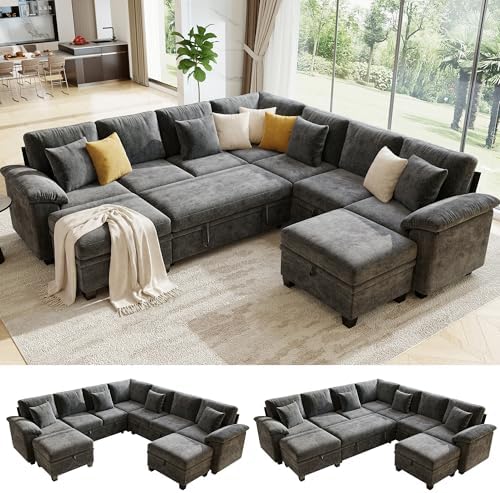 107.8" Oversized Modular Sectional Sofa by WorthFurni