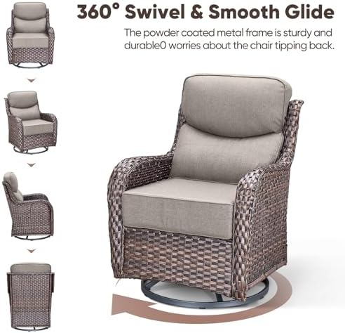 Swivel Patio Chairs sofa Set of 4 - Image 5