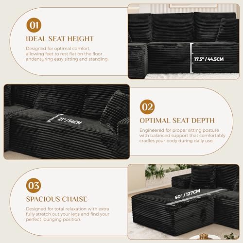 108" Boneless Cloud Sectional Couches - Image 5