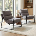 LukeAlon Set of 2 Modern Linen Accent Armchair by LukeAlon