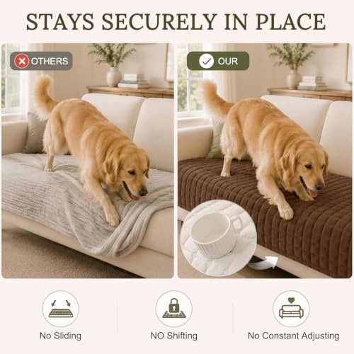 Smiry Velvet Couch Cover for Dogs, Non Slip Soft Sofa Protector for Pets - Image 3