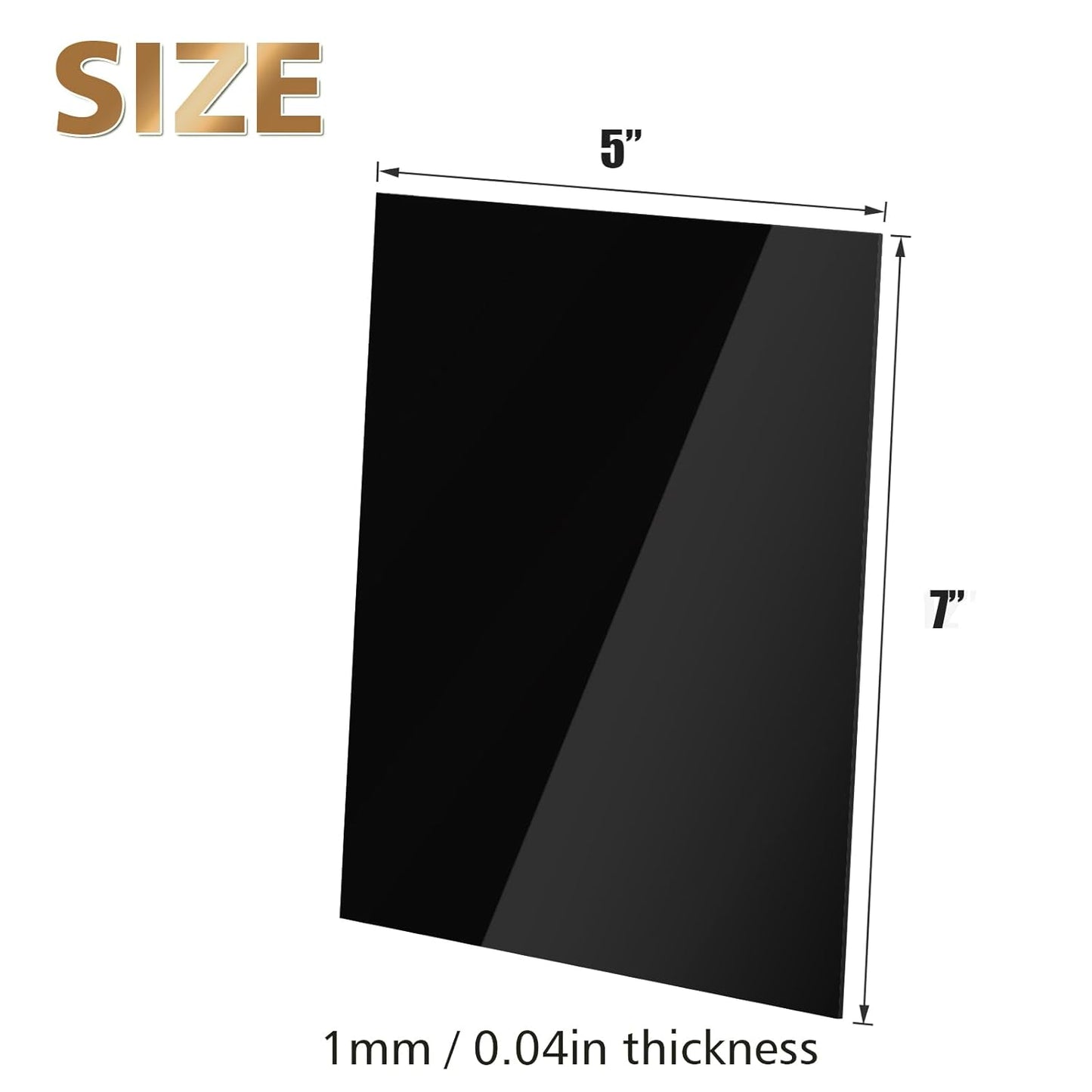 Egofine 5" x 7" Black Plexiglass Sheets 6 Pack 0.04 Inch Cast Acrylic Sheet Thick for DIY Craft Projects, Painting, Photography, Sign, Display Stand, Home Decor, Easy to Cut