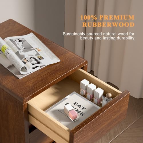 Narrow Nightstand 2 Drawers - Image 4