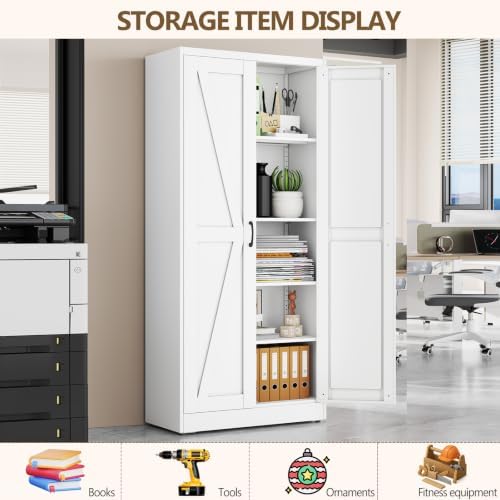 White Metal Storage Cabinet - Image 3