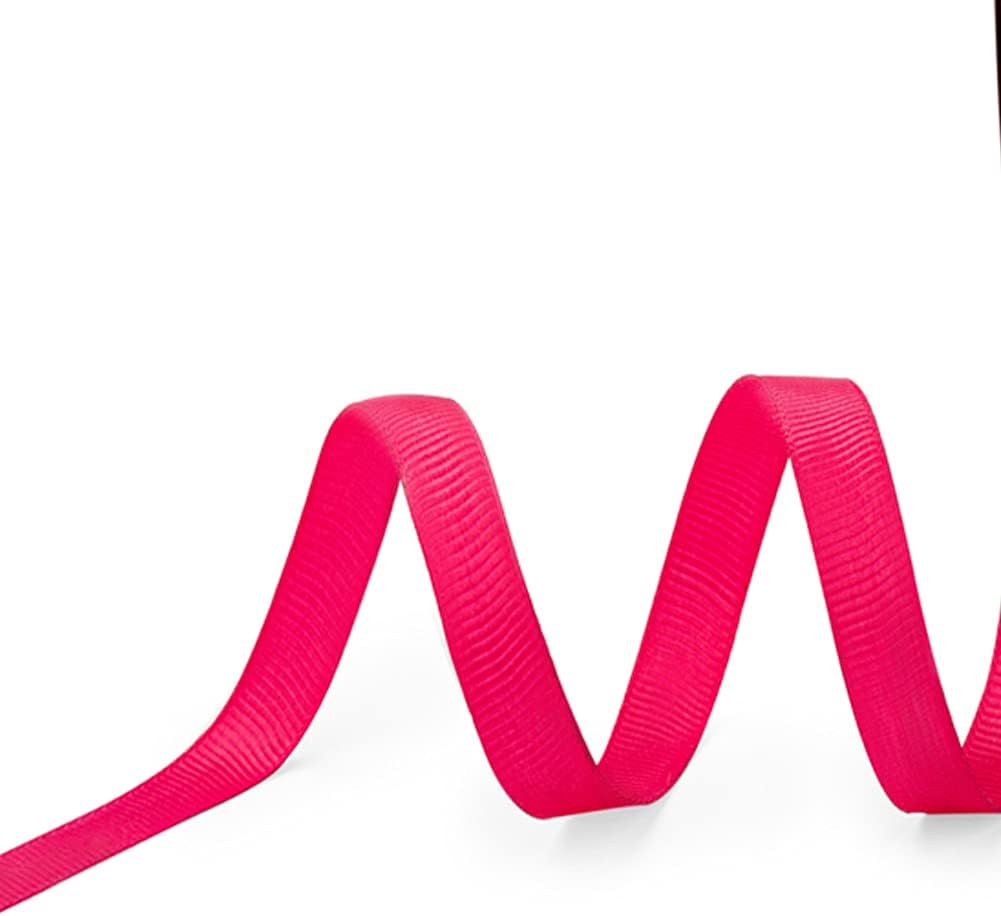 LIUYAXI 3/8" X 50 Yards Solid Hot Pink Grosgrain Ribbon, Perfect for Crafts, Wedding Decor, DIY Hair Accessories, Sewing, Gift Package Wrapping and More