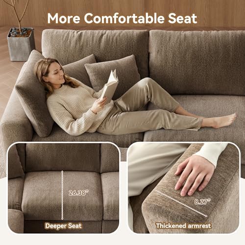 WorthFurni 140” Oversized Cloud Sectional Couches - Image 6