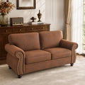 Couchus 71" W Loveseat Sofa Couch, Faux Leather Fabric Sofas, Caramel Rust by COUCHUS