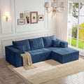 92.5" Modualr Sectional Sofa, L-Shape Corduroy Cloud Couch by ICCEQUEEFURNITURE