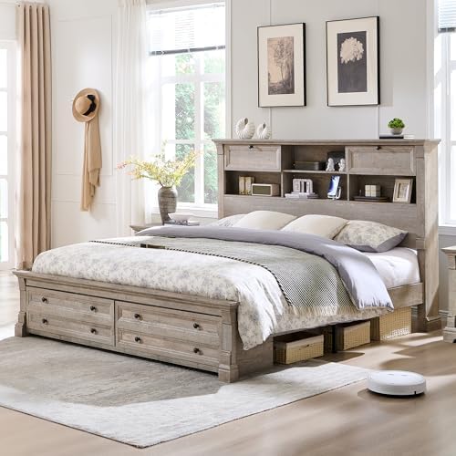 Farmhouse Wood King Size Bed Frame - Image 3