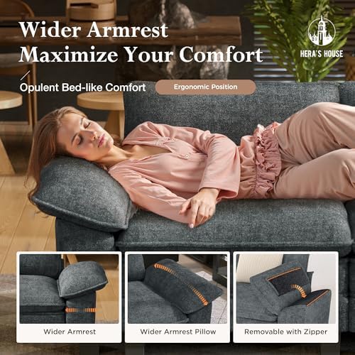 HERA'S HOUSE Modular Sectional Sofa and Loveseat Set 3 Piece Cloud Sofa Set - Image 4