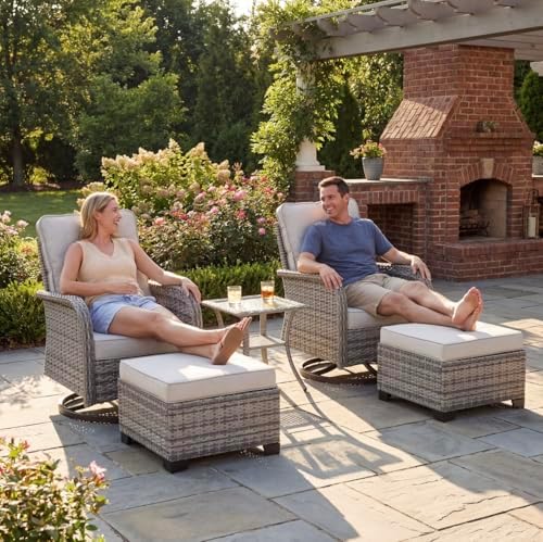 Outdoor Patio Furniture Set Patio Rocking Swivel Chair - Image 3