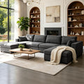 Oversized Modular Sectional Sofa, Dark Grey by Atrtivoent