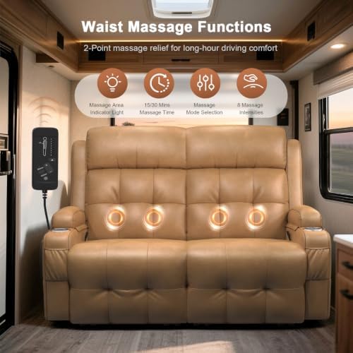RV Loveseat Recliner Sofa, Wall Hugger Reclining RV Couch - Image 5