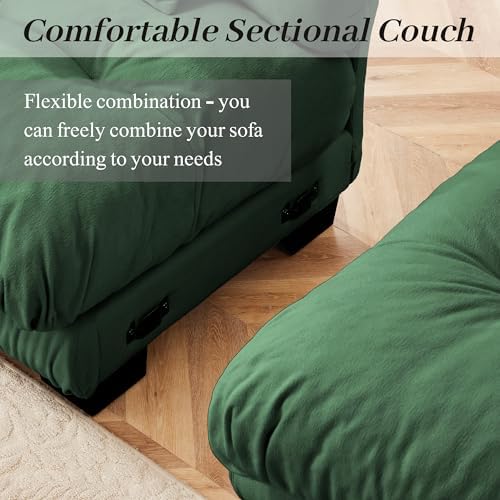 Modular Sectional Sofa for Living Room, Oversized 4 Seater Green Sectional - Image 6