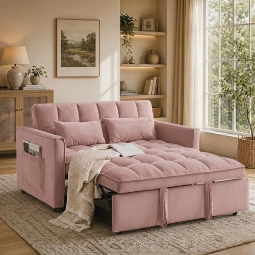 NicBex Sleeper Sofa Bed with Adjustable Backrest & Side Pockets by NicBex