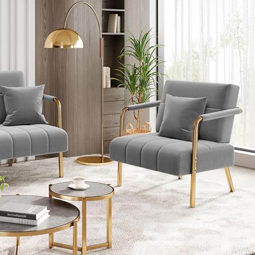 Yaheetech 30" Accent Chair Velvet Armchair - Image 2