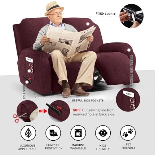 4 Pieces Stretch Recliner Loveseat Covers - Image 2