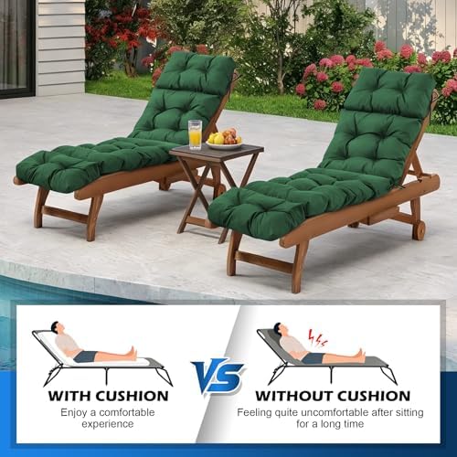 2 Pcs Chaise Lounge Cushions Outdoor, Waterproof & Fade Resistant Patio Lounge - Image 6
