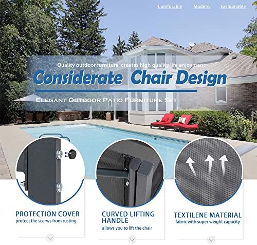 Vongrasig 4 Pieces Patio Furniture Set, Outdoor Patio Conversation Sets - Image 4
