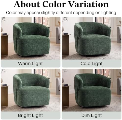 SOFTHION Swivel Accent Chair, Chenille Barrel Chair - Image 6