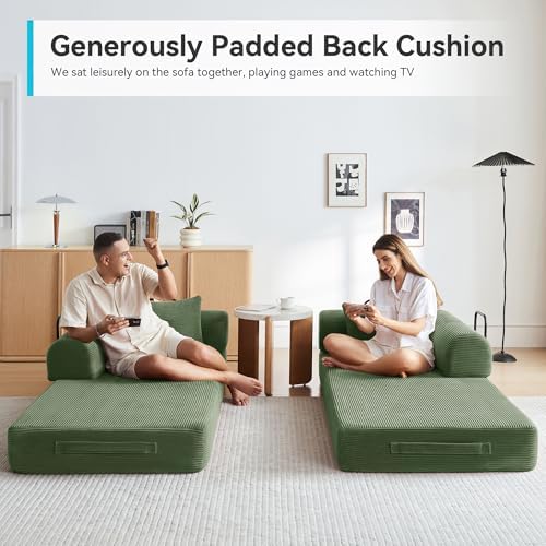 79" Convertible Futon Sofa Bed, Boneless Couch - Image 4