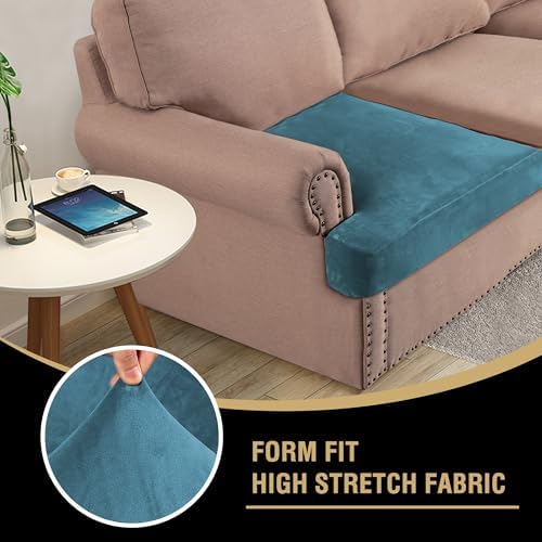 H.VERSAILTEX Stretch Velvet 3 Piece T Cushion Sofa Slipcovers Individually Sofa - Image 6