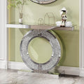 Silver Mirrored Console Table, 42.9" Rectangle Sofa Table by Unknown